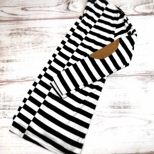 Black & White Cardigan w/ elbow patch